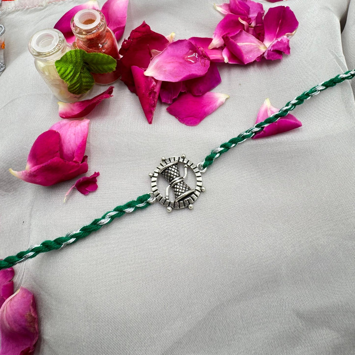Divine Rhythm Silver Rakhi