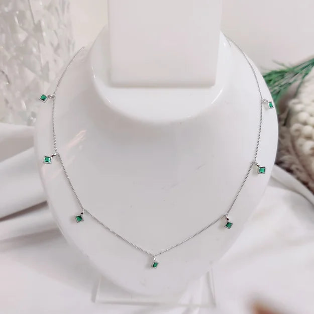 Green Stone Charm Chain