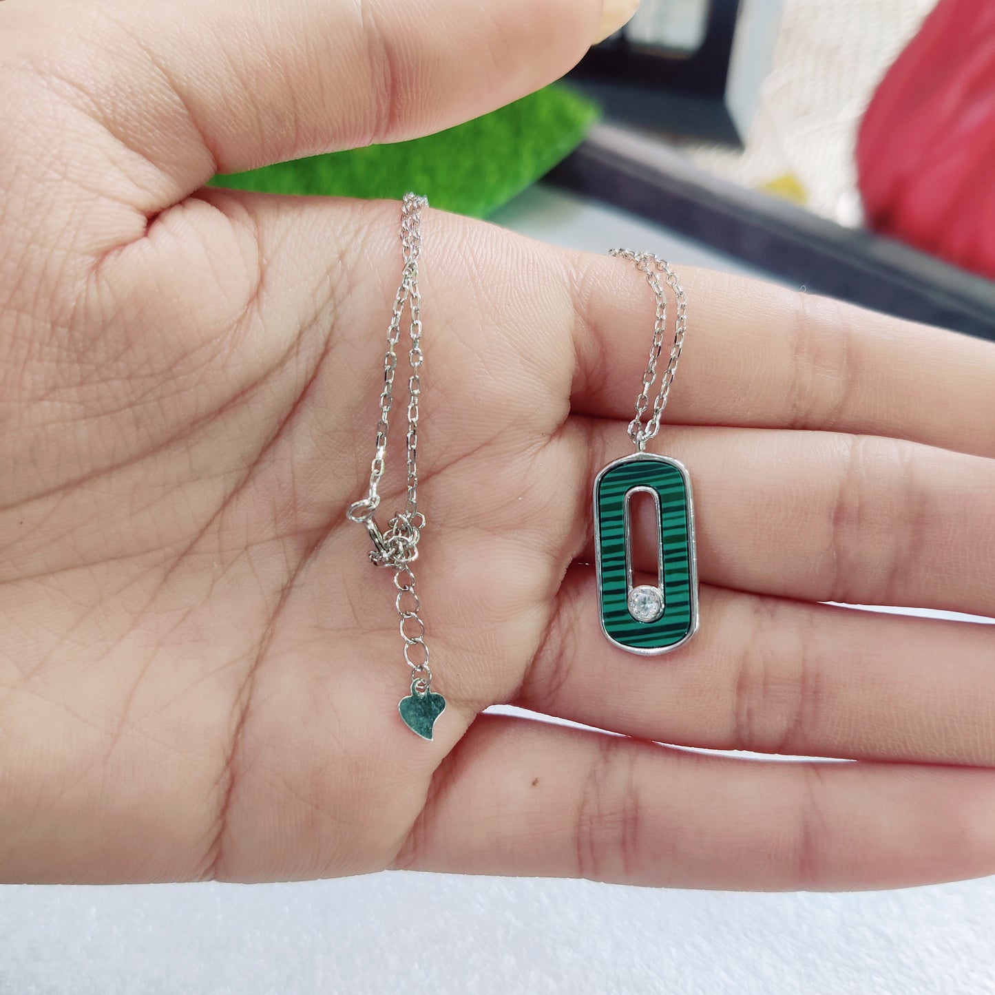 Green Glow CZ pendant