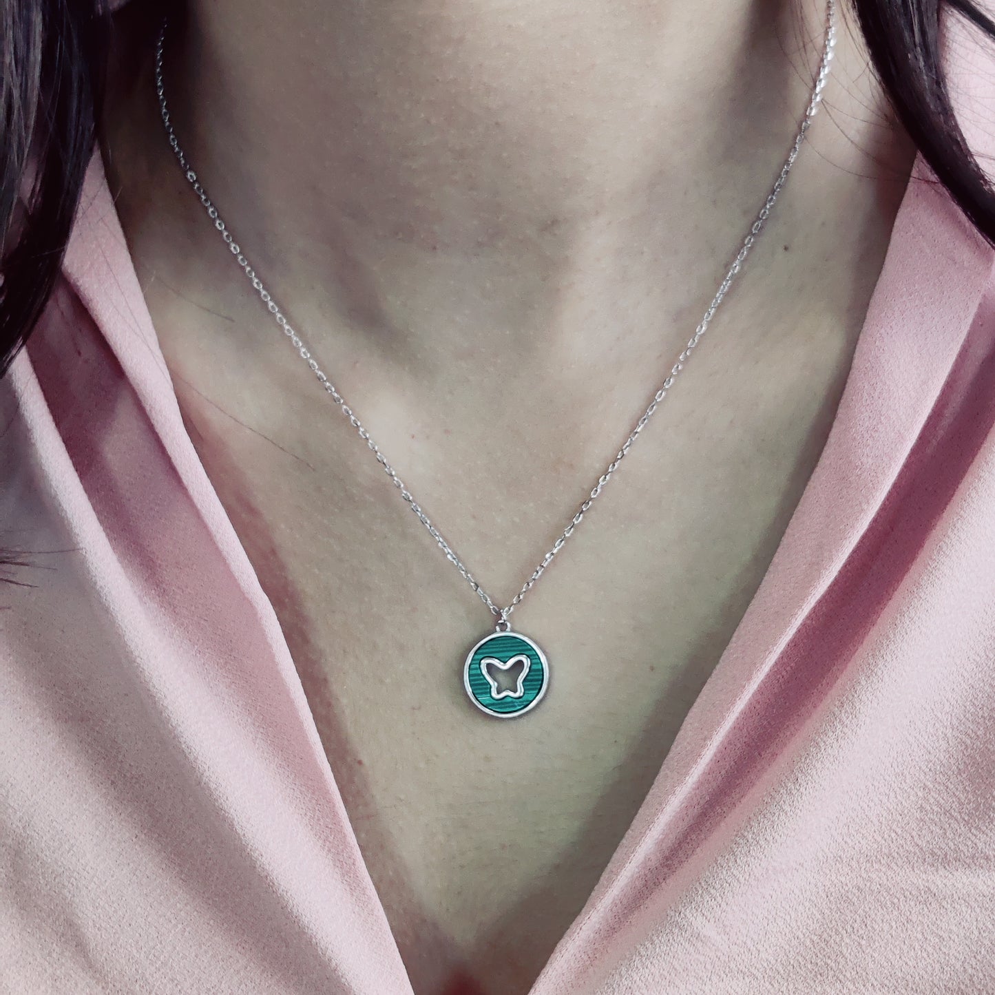 Green Butterfly Chain Pendant