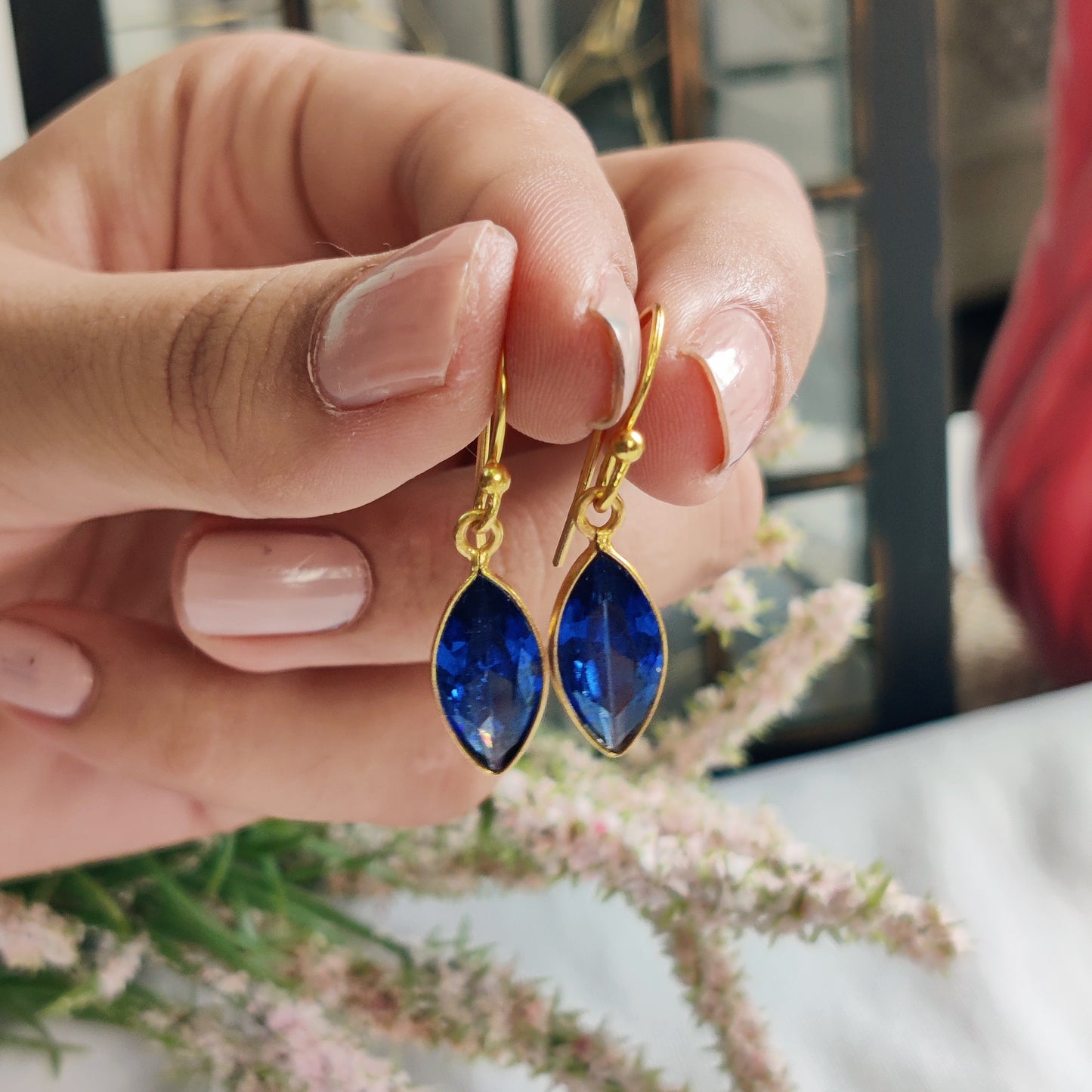 Elegant Fish Hook Earrings with Zircon Stones