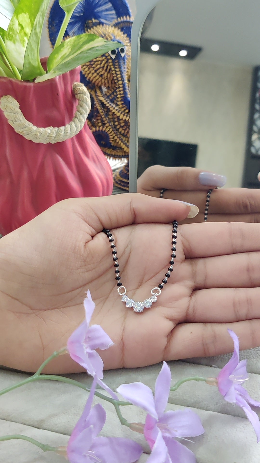Elegant CZ solitaire Pendant Mangalsutra