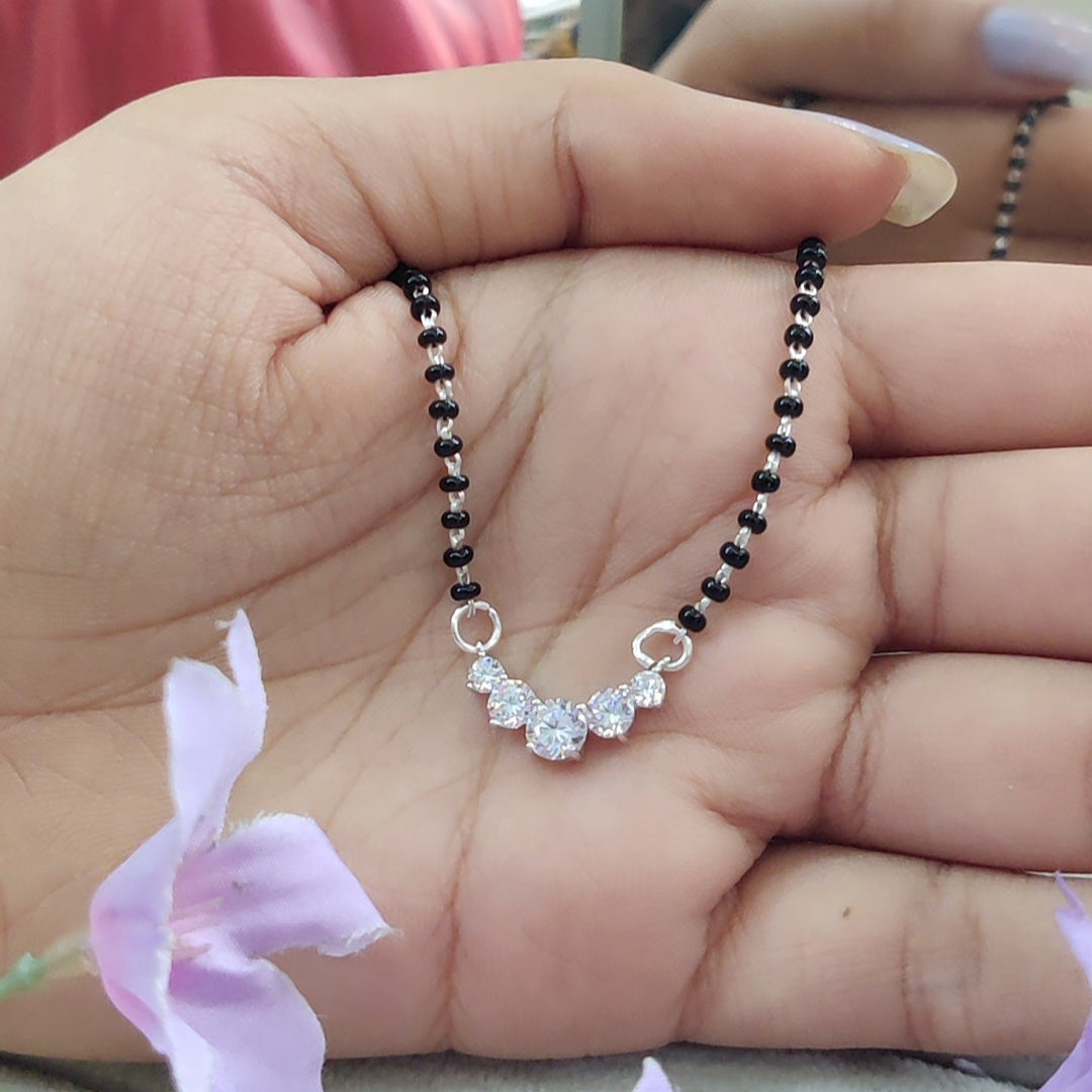 Elegant CZ solitaire Pendant Mangalsutra