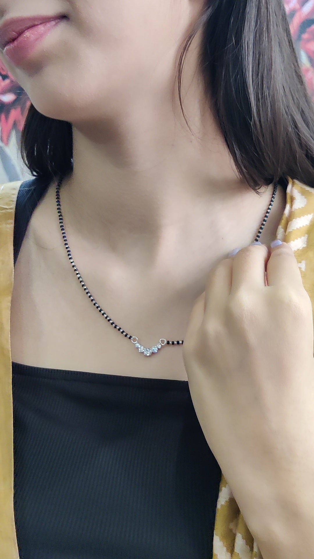 Elegant CZ solitaire Pendant Mangalsutra
