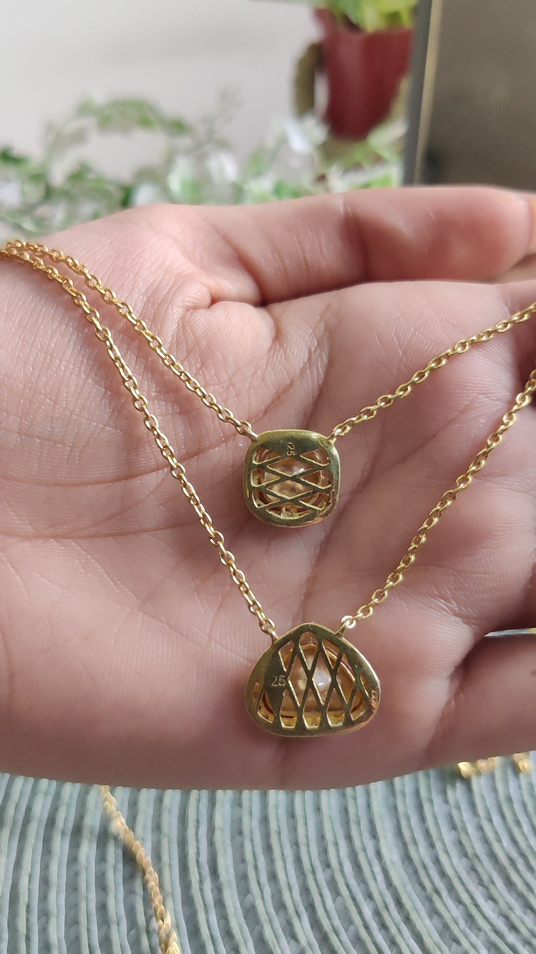Moissanite Polki Double Layer Necklace