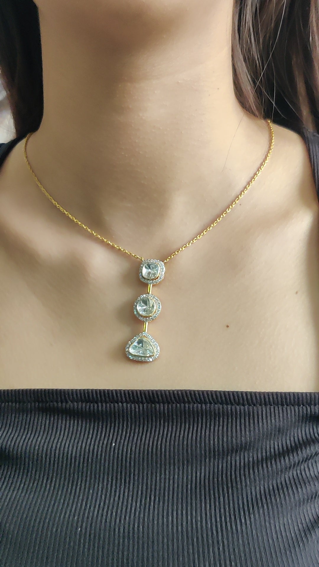 Exquisite Moissanite Polki Necklace