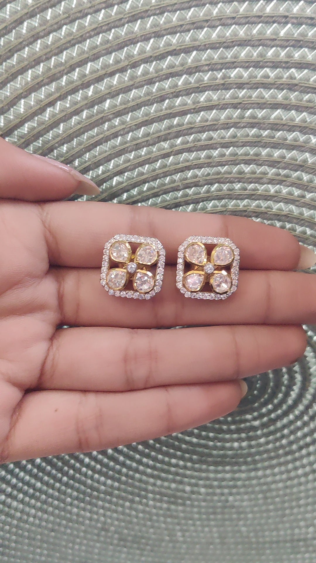 Moissanite Polki Earrings