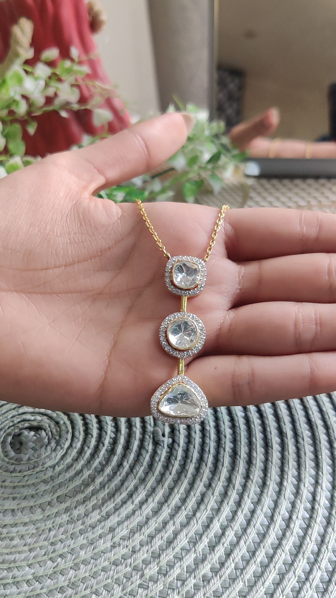 Exquisite Moissanite Polki Necklace