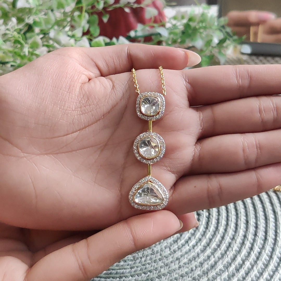 Exquisite Moissanite Polki Necklace