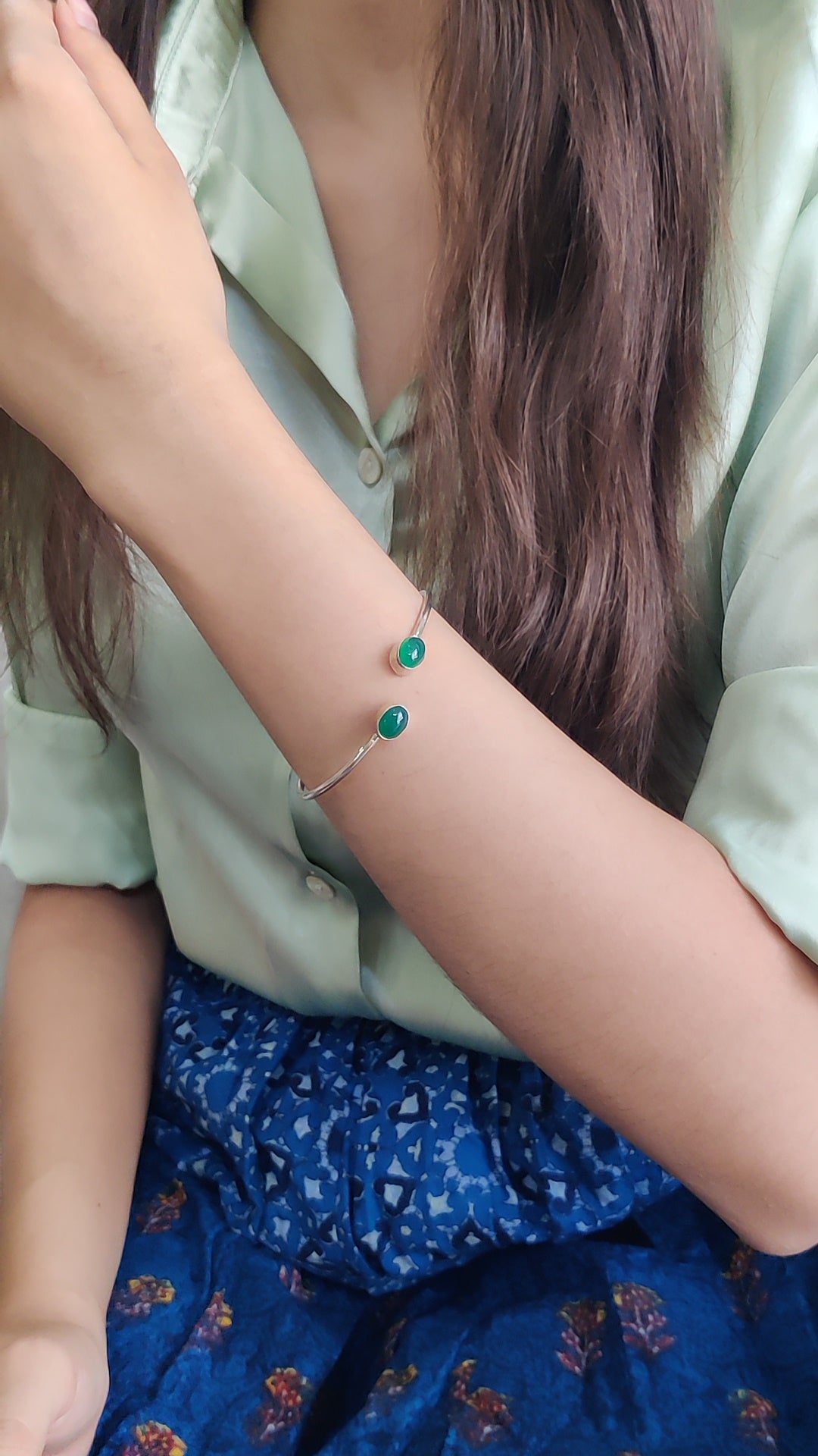Green Onyx Flexi Bracelet