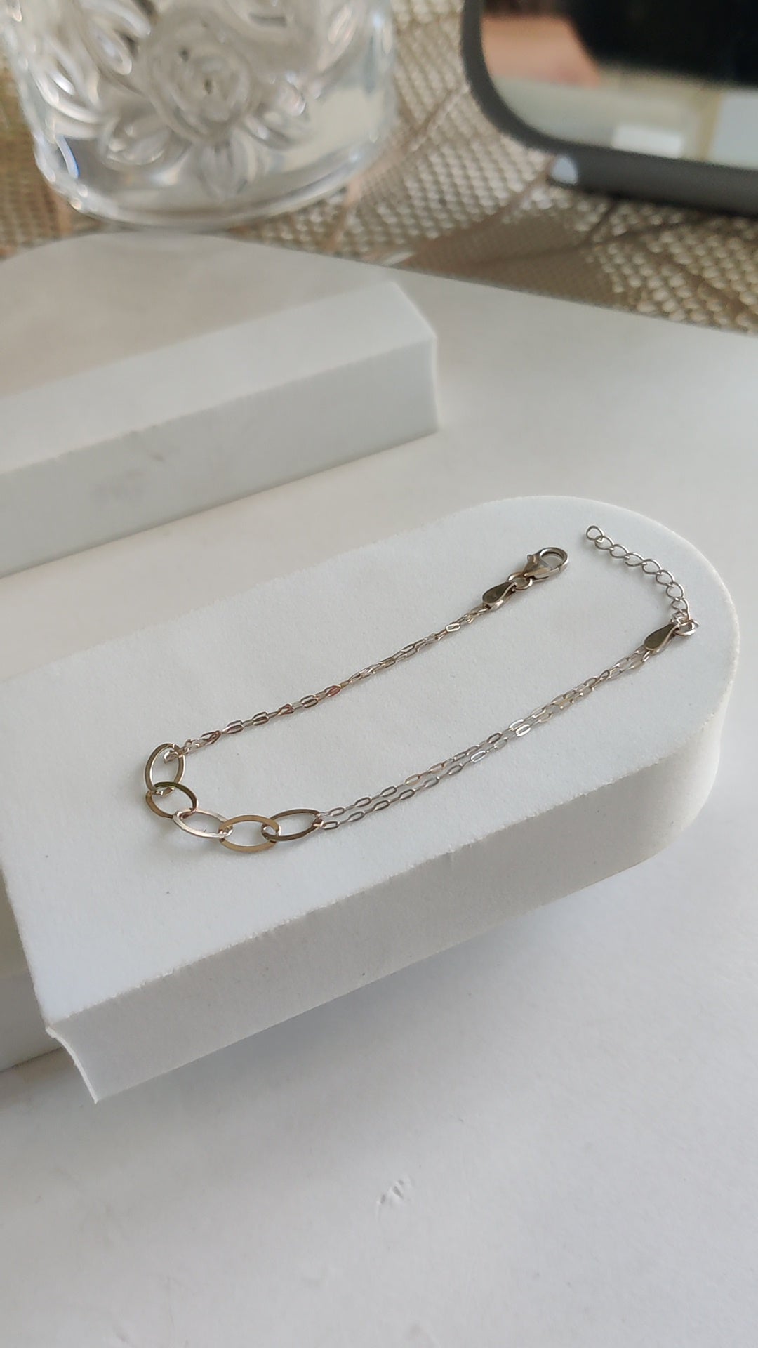 Oval Link Double-Layer Chain Bracelet