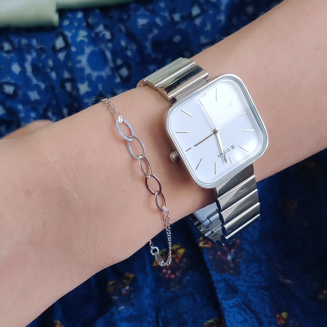 Oval Link Double-Layer Chain Bracelet