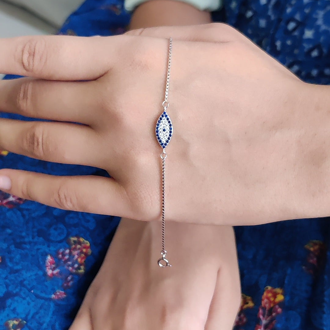 CZ Stone Evil Eye Chain Bracelet