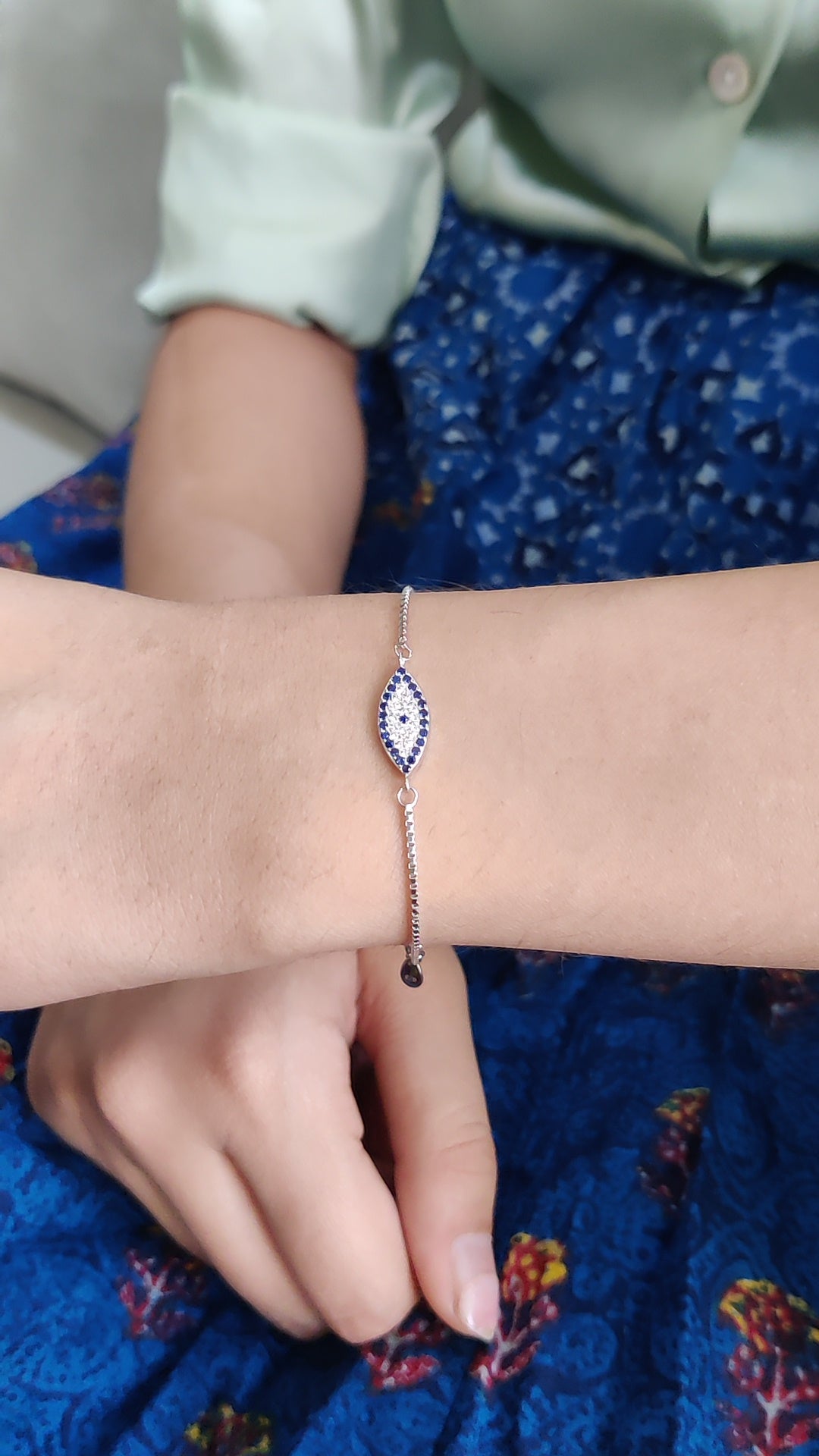 CZ Stone Evil Eye Chain Bracelet