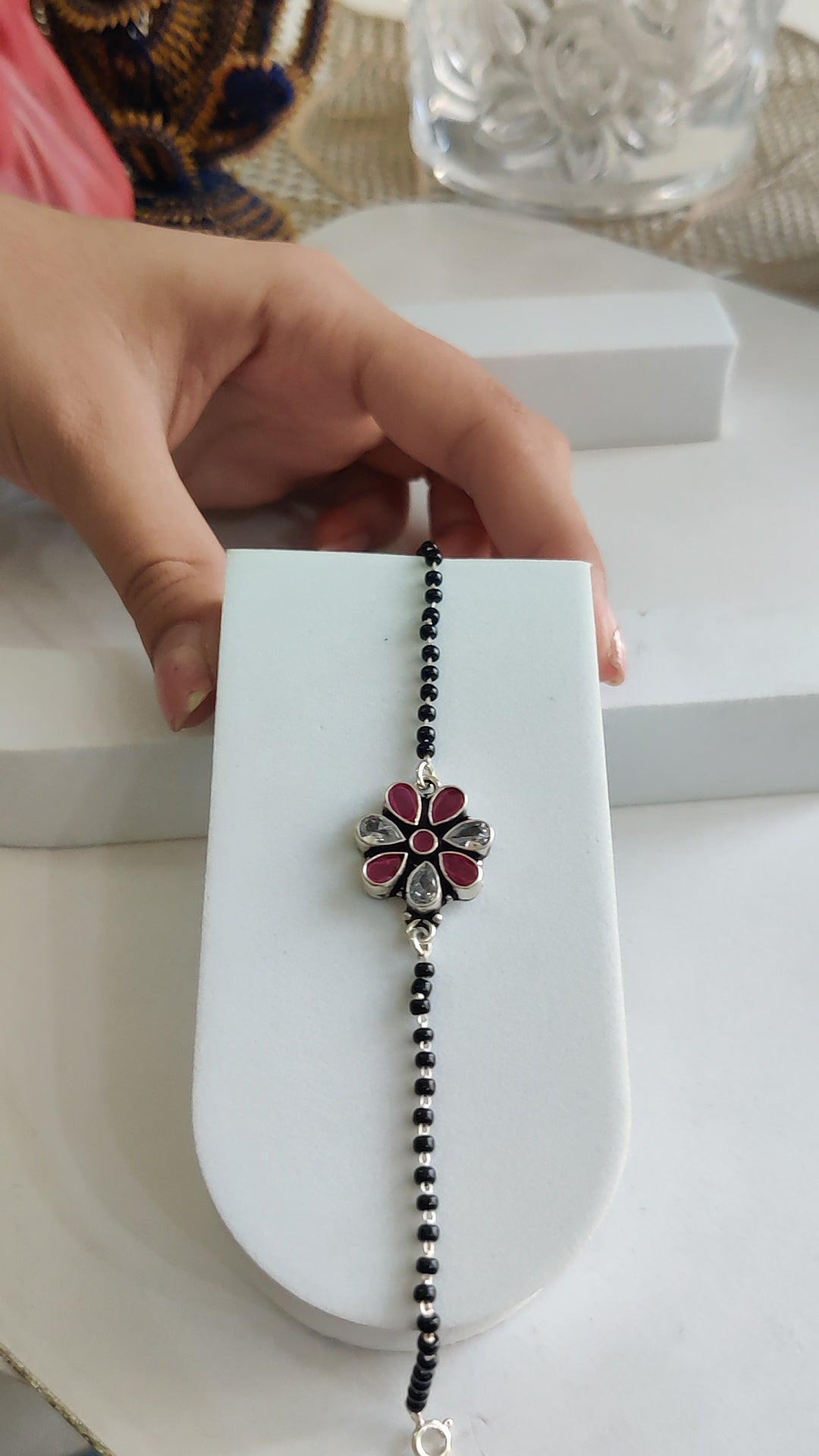 CZ Stone Floral Motif Mangalsutra Bracelet