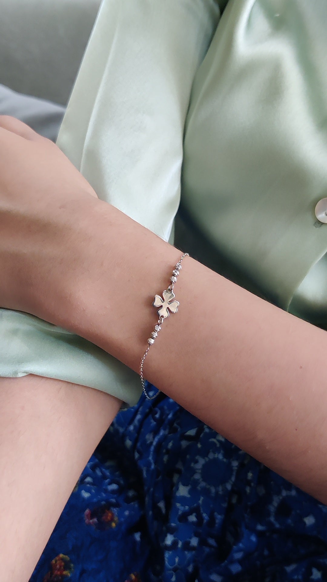 Star Charm Silver Bead Chain Bracelet
