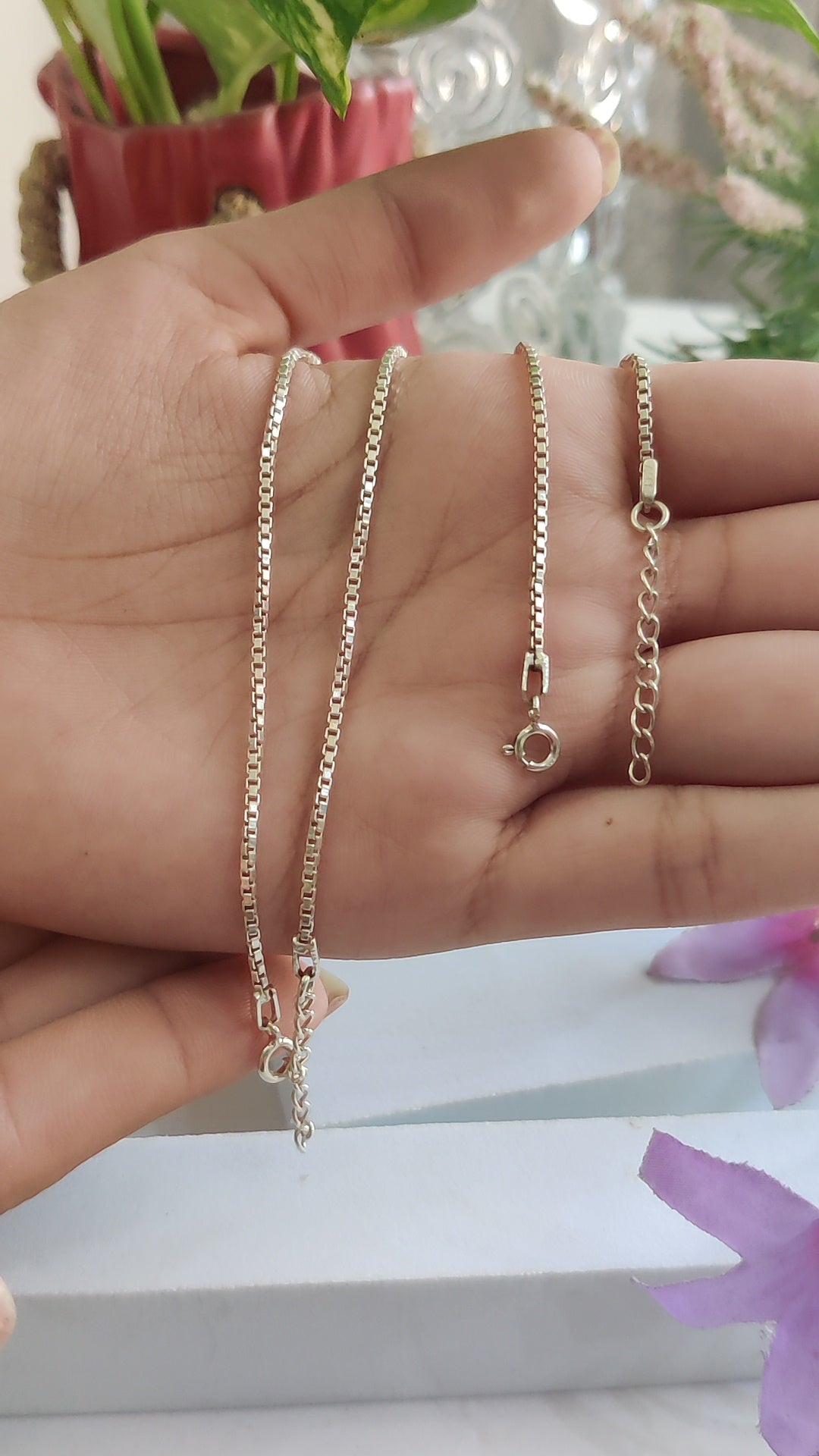 Plain Box Chain Anklet – Simple & Elegant
