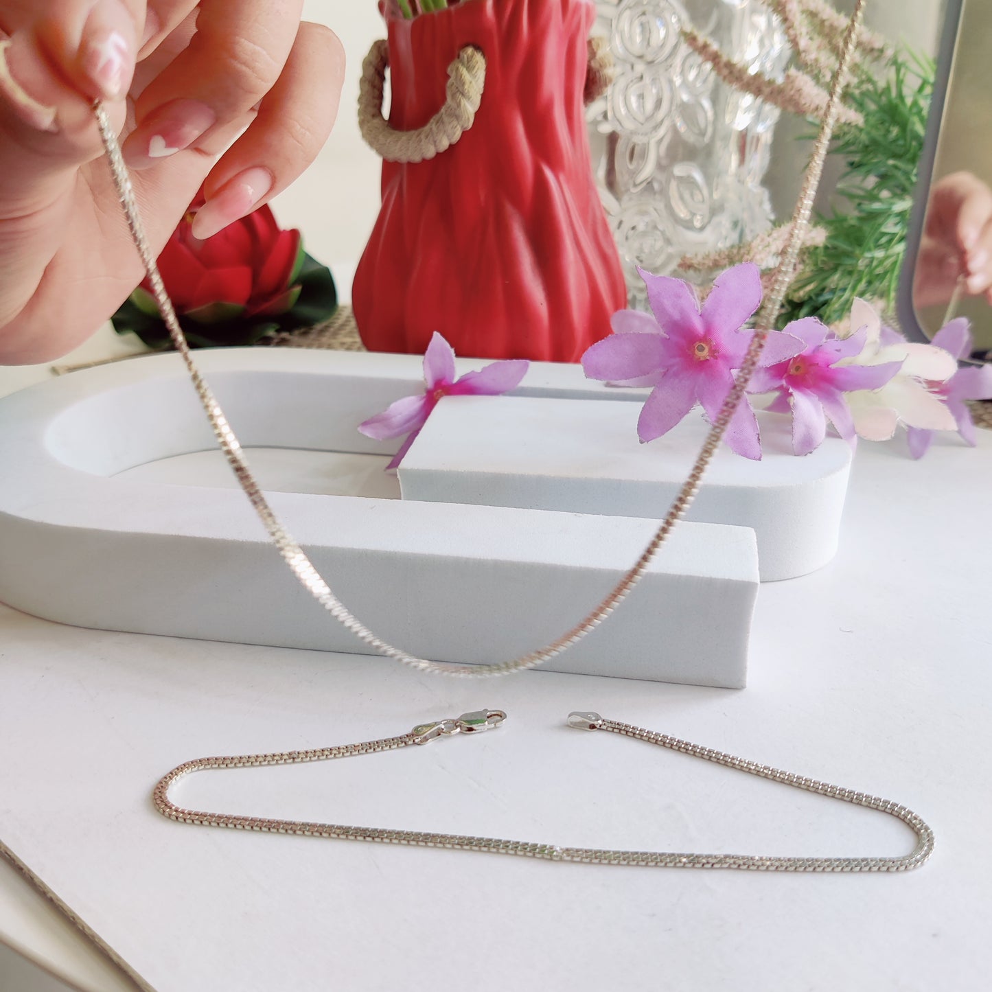 Italian Chain Anklet – Pure Silver