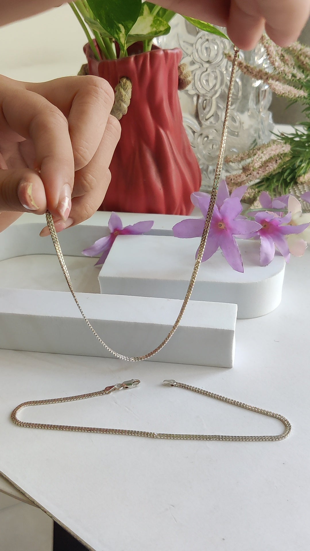 Italian Chain Anklet – Pure Silver