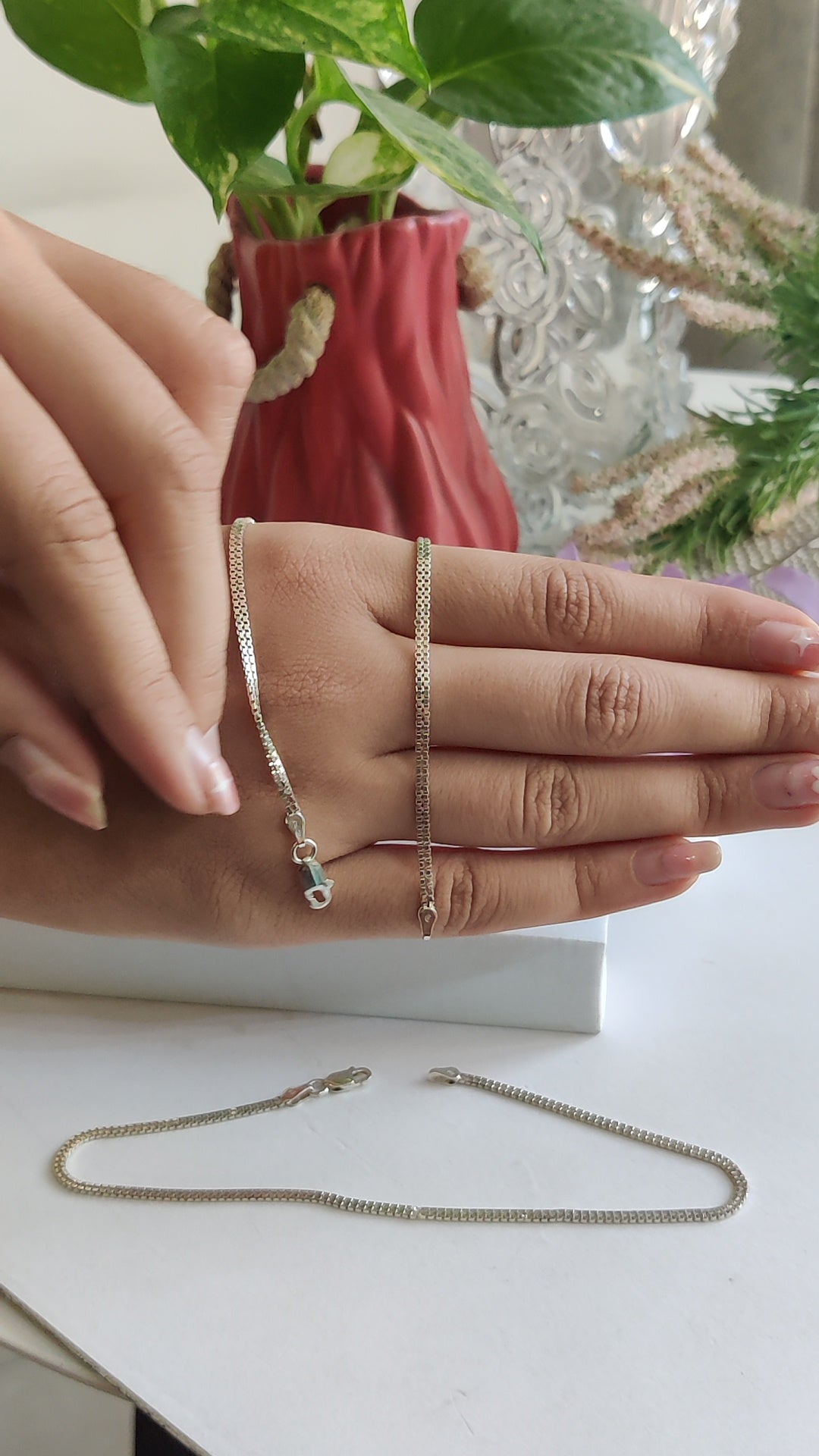 Italian Chain Anklet – Pure Silver