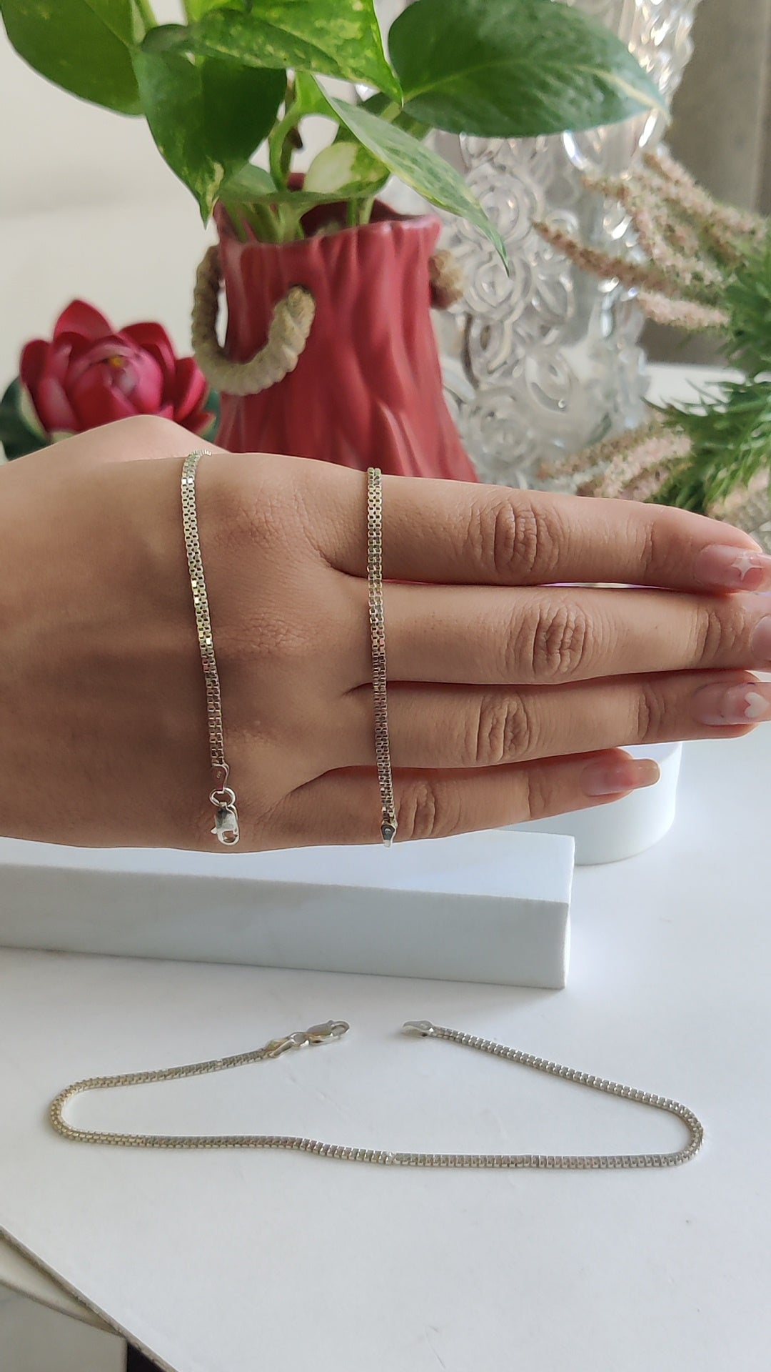 Italian Chain Anklet – Pure Silver