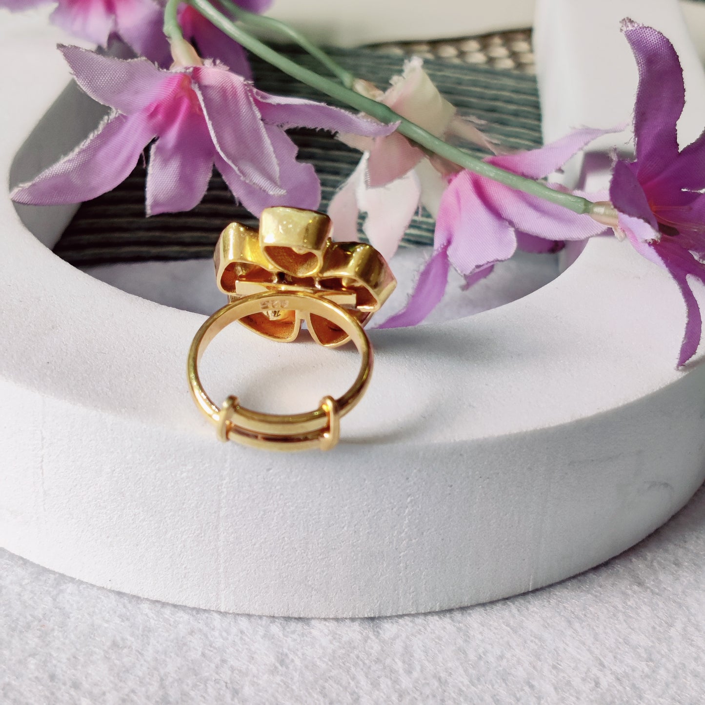 Zehra – Moissanite Polki Floral Ring