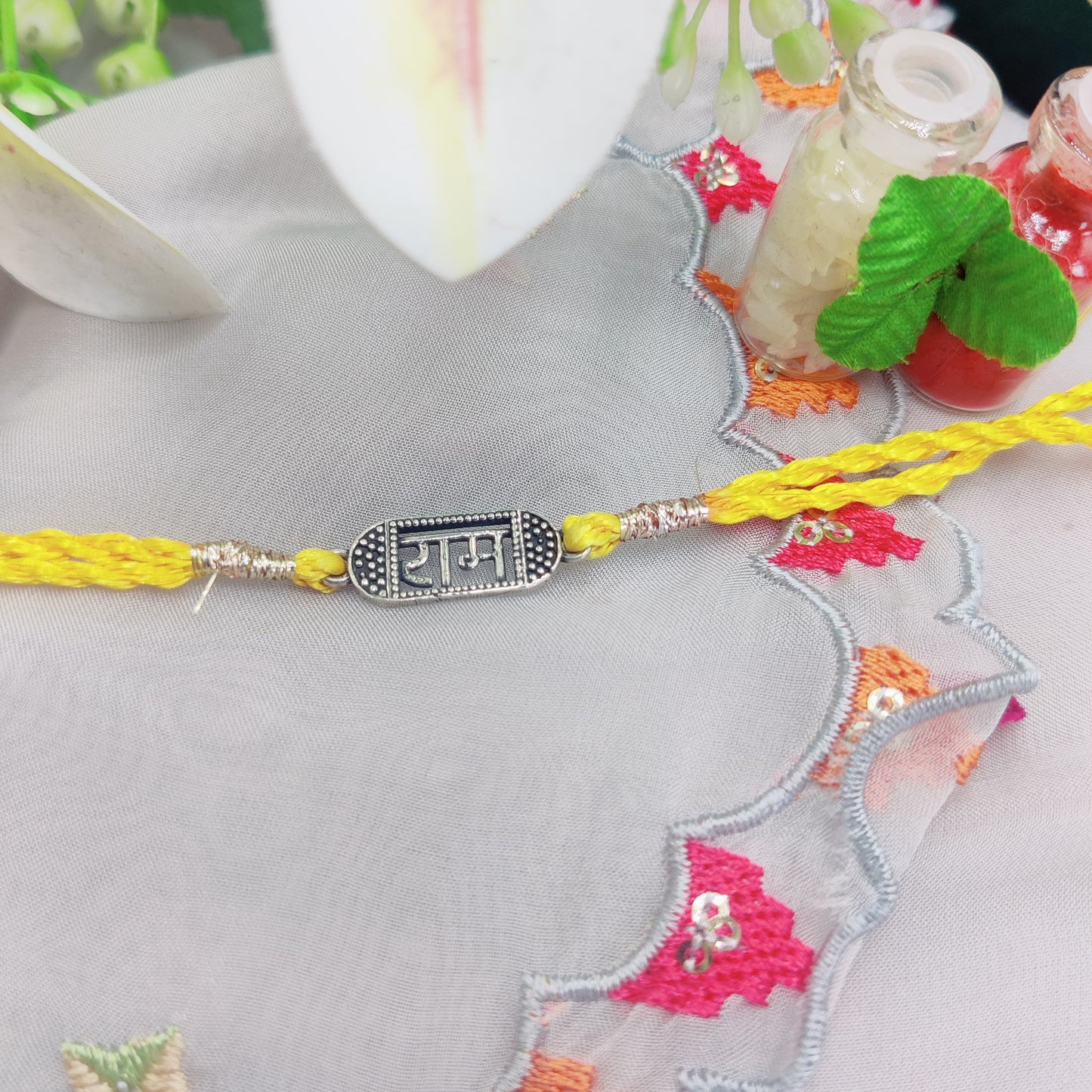 Ram Bhakti Silver Rakhi