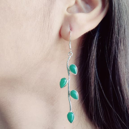 Leaf-style dangler earrings