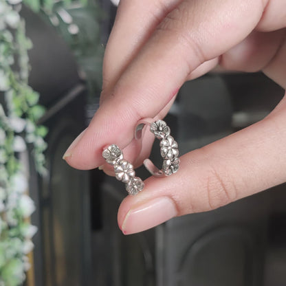 Floral line Bangkok Toe Rings Pure silver 925 hallmarked