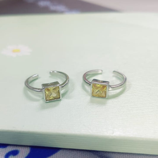 Yellow Citrine CZ Toe Rings