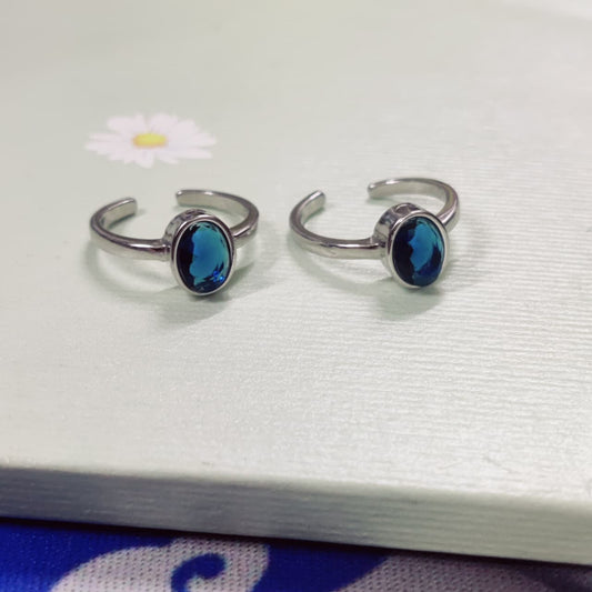 Blue Sapphire CZ Toe Rings