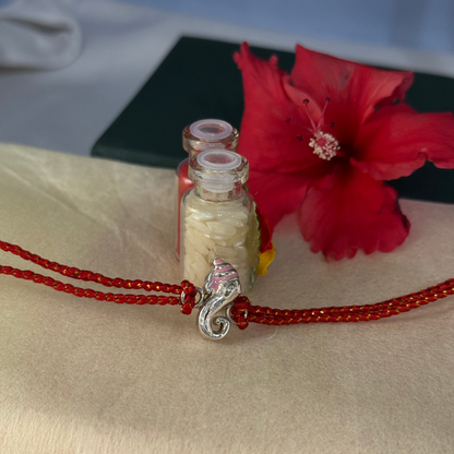 Divya Vinayak – Enamel Ganpati Rakhi in 999 Pure Silver