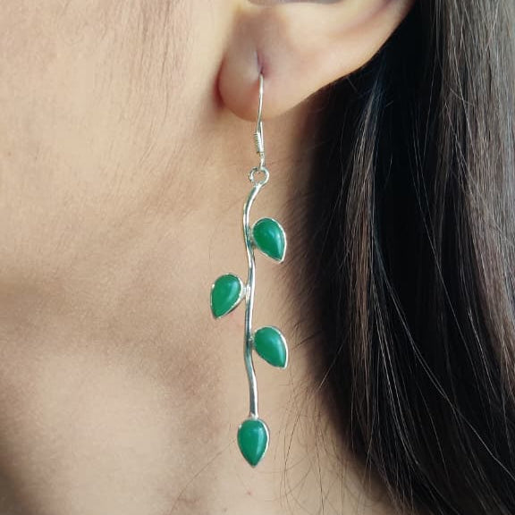 Leaf-style dangler earrings