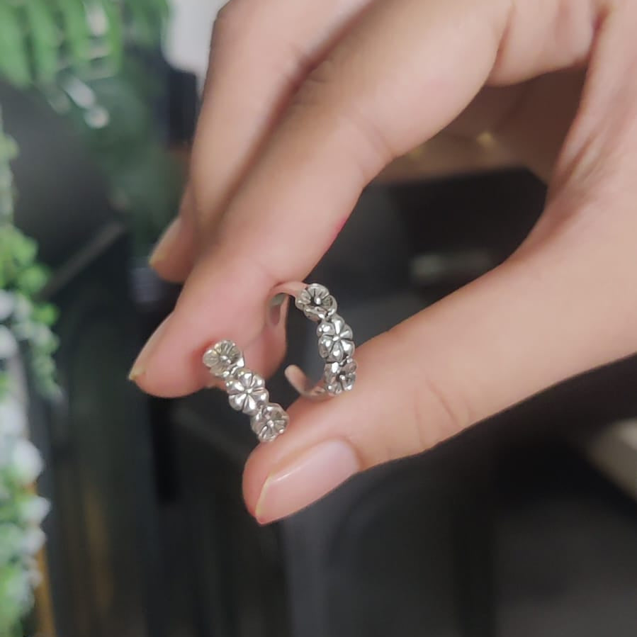 Floral line Bangkok Toe Rings Pure silver 925 hallmarked