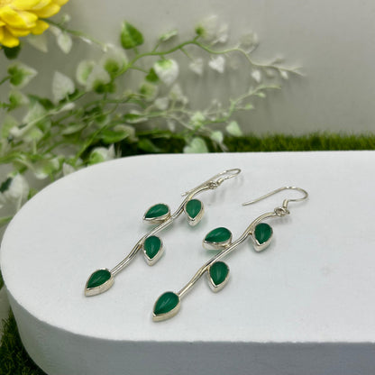 Leaf-style dangler earrings