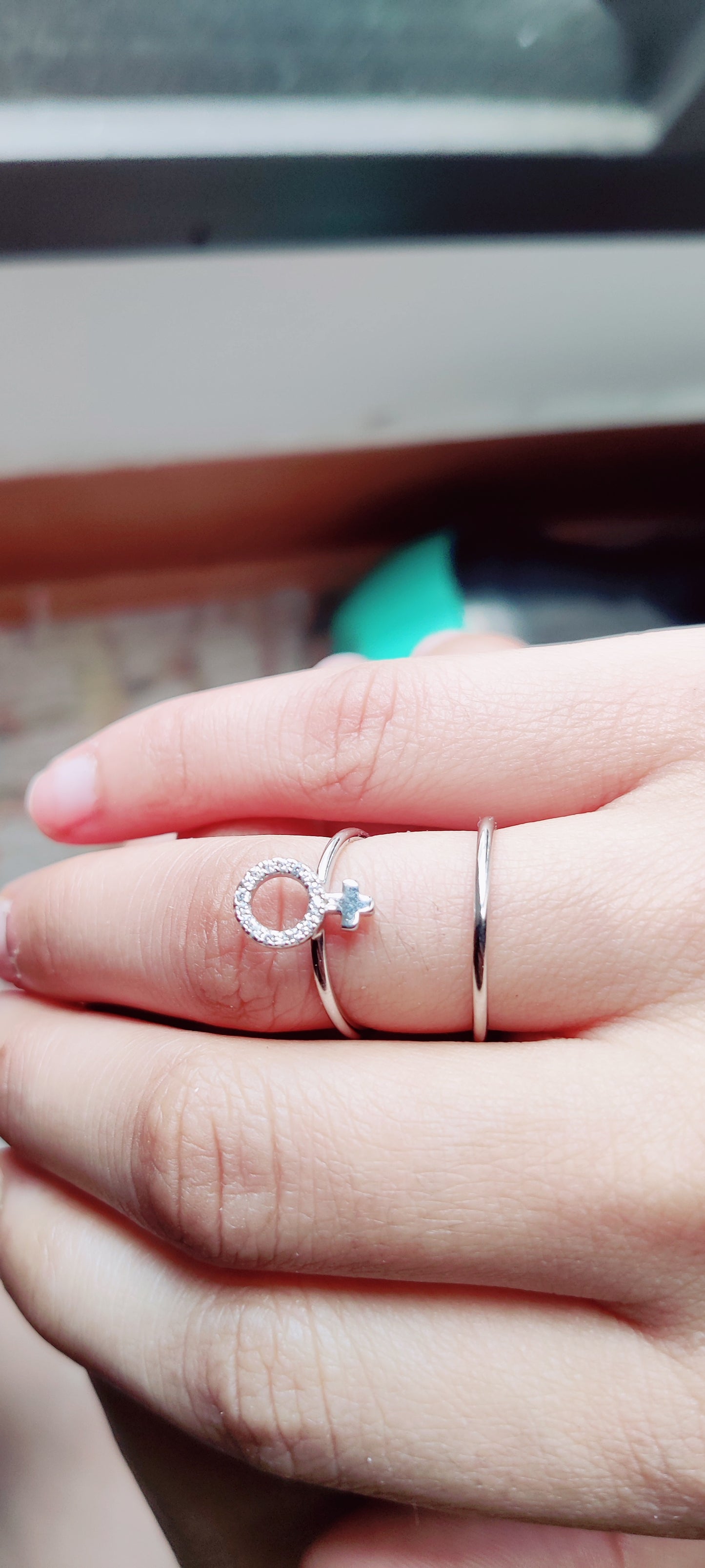 Celeste Spark – Adjustable CZ vancy Silver Ring