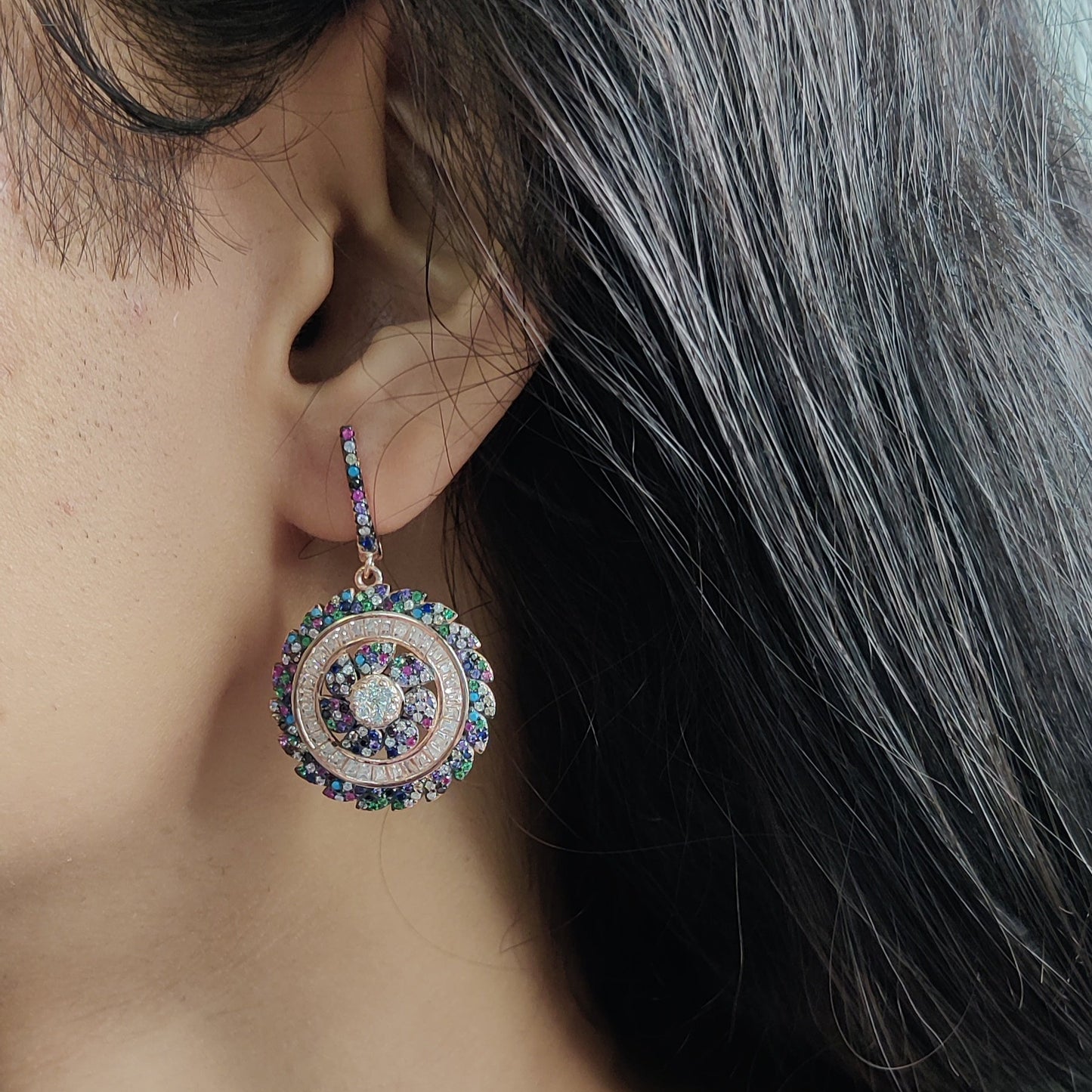 K-Glow CZ Danglers in Rose Gold – 925 Silver