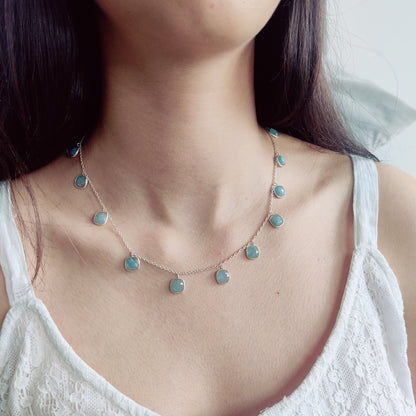 Aqua Calci Charm Necklace