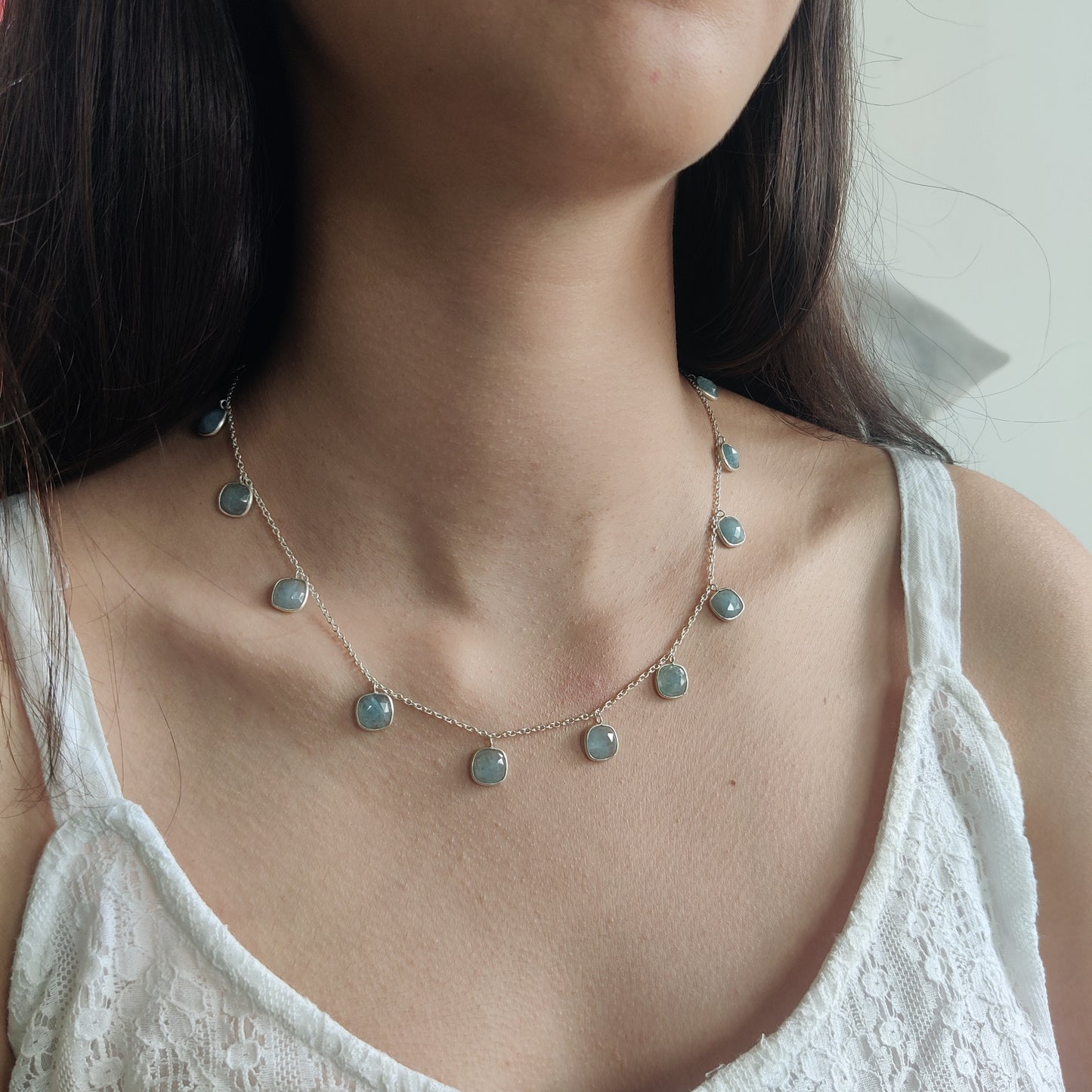 Aqua Calci Charm Necklace