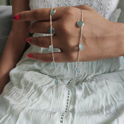 Aqua Calci Charm Necklace