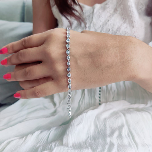 Round Solitaire Tennis Bracelet – 92.5 Pure Silver