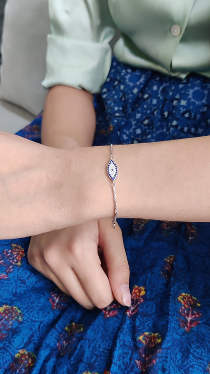 CZ Stone Evil Eye Chain Bracelet