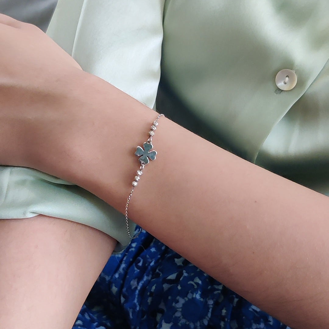 Star Charm Silver Bead Chain Bracelet