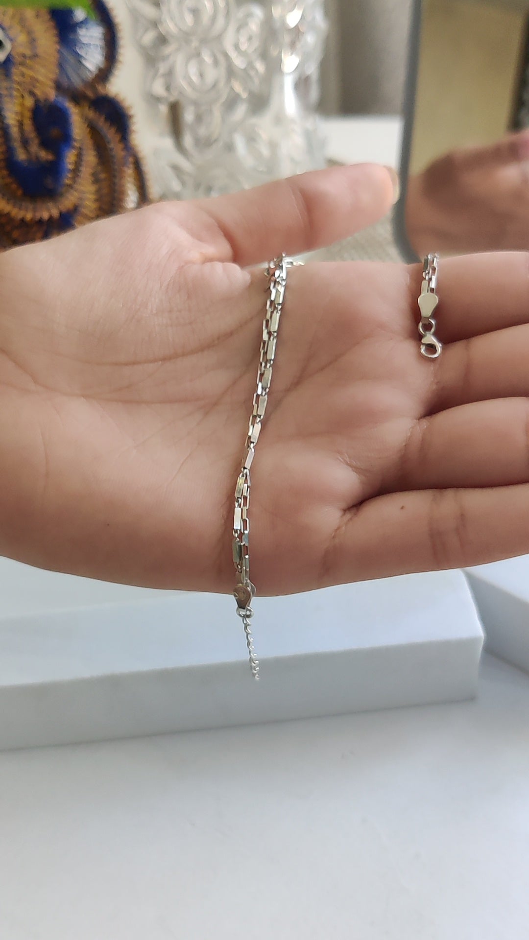 Beautifully Carved Butterfly Charm Double Chain Bracelet