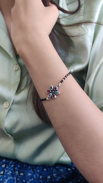 CZ Stone Floral Motif Mangalsutra Bracelet