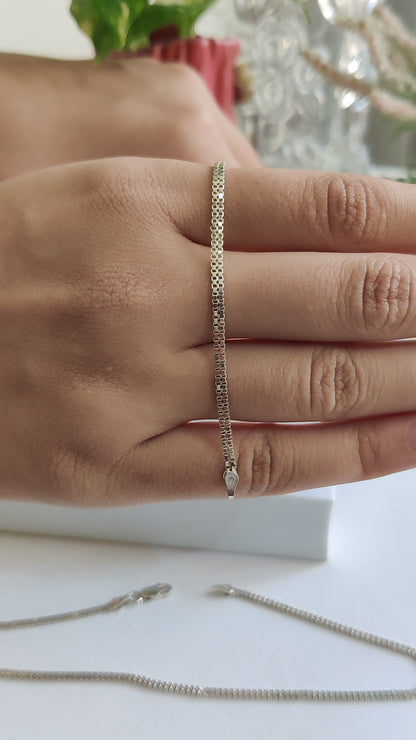 Italian Chain Anklet – Pure Silver