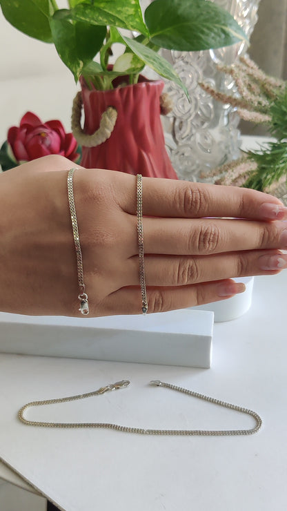 Italian Chain Anklet – Pure Silver