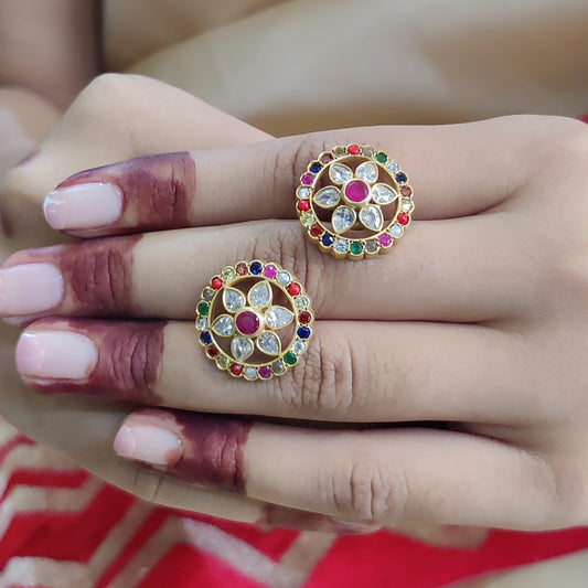 Navratna Bloom Earrings