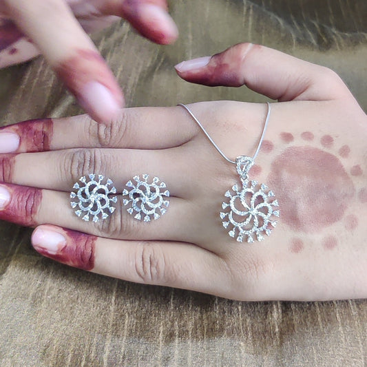 Divine Orbit CZ Pendant Set
