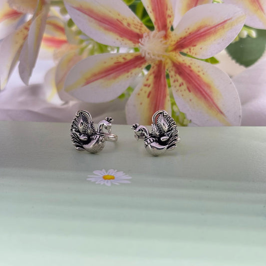 Elegant Silver Peacock Toe Ring – Pure Silver